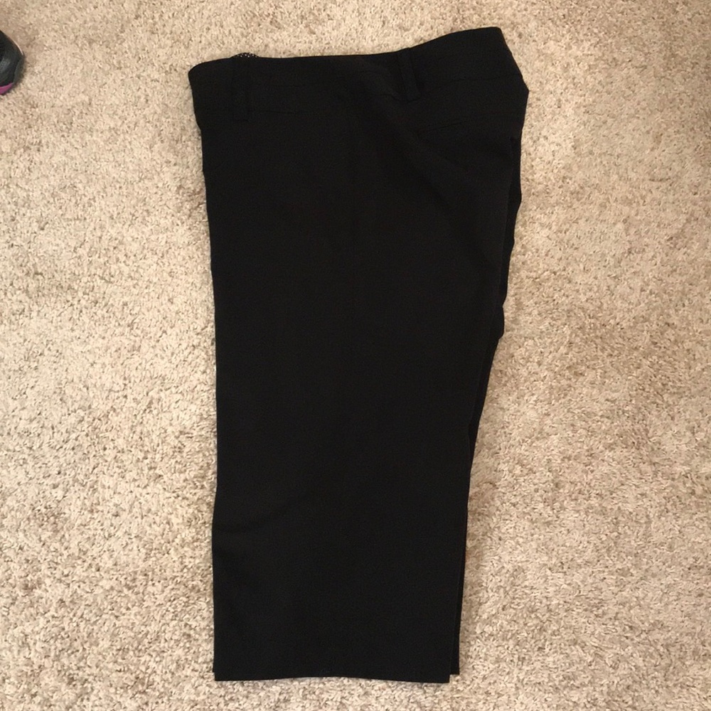 Black cropped dress pants
